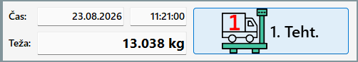 Prvo tehtanje z zapisano težo, datumom in uro